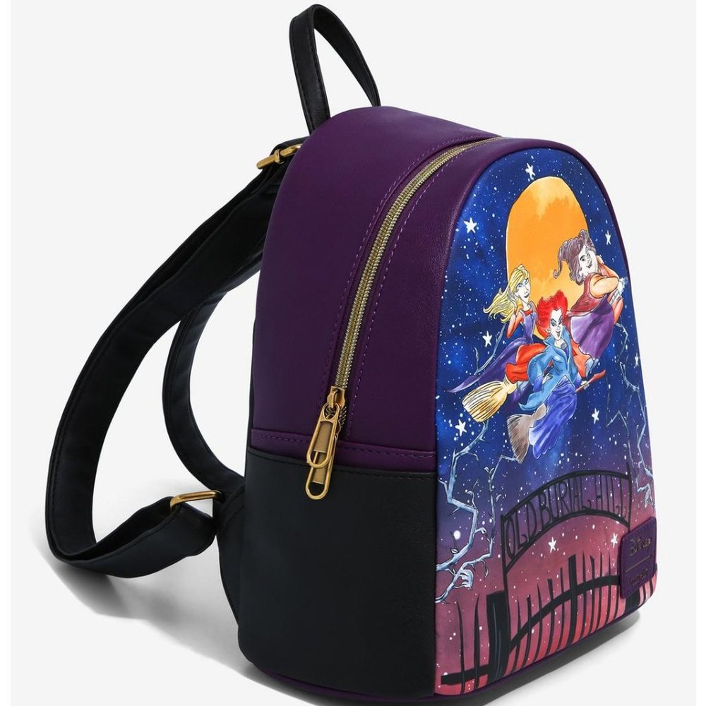 Loungefly Disney Hocus Pocus Mini Backpack Cemetery Glow In The Dark Bag - Picture 2 of 3